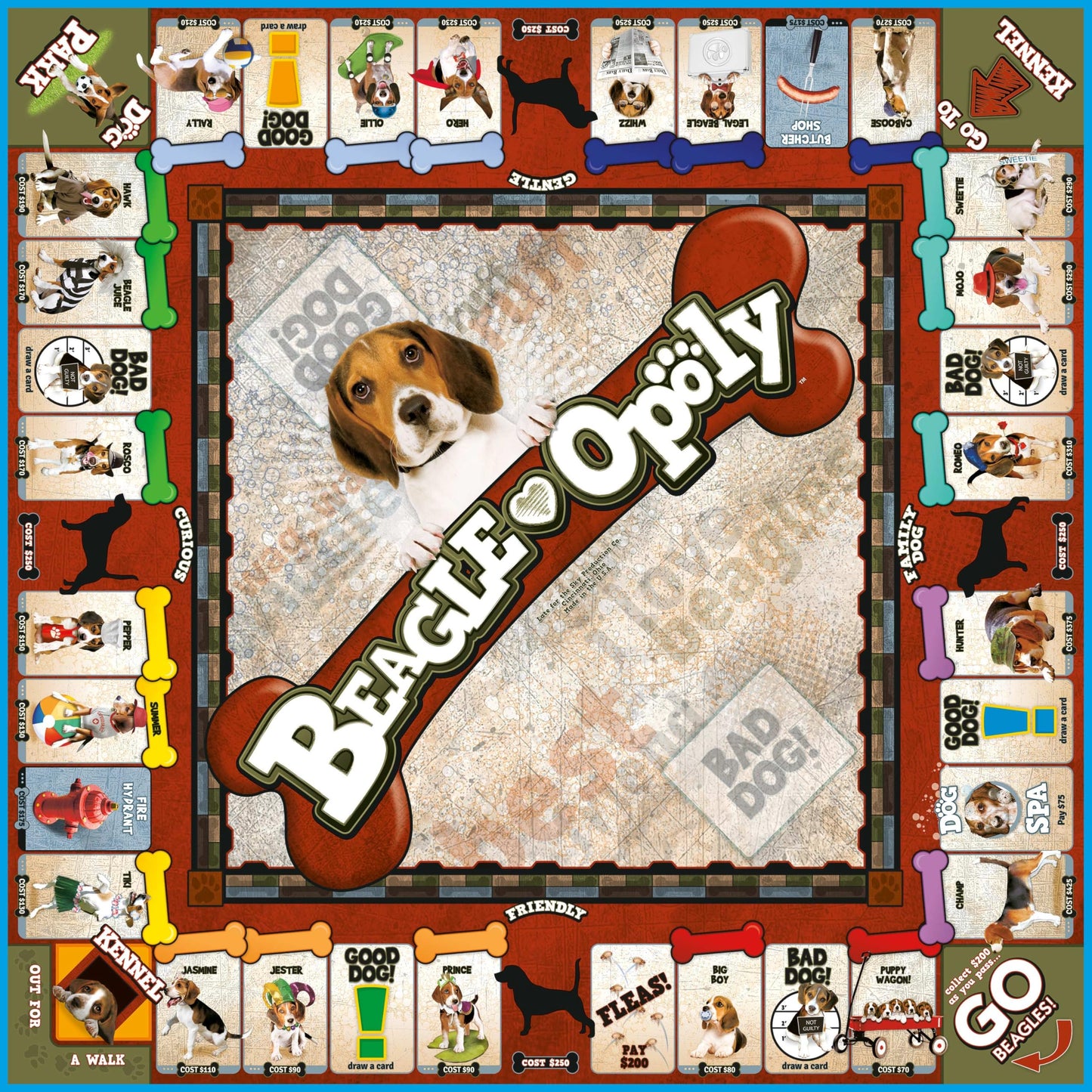 Late for The Sky Beagle-Opoly Board Game, Dog Lovers Family Game, 2-6 Players, Ages 8+, Opoly-Style Pet Theme, Traditional or One-Hour Variant