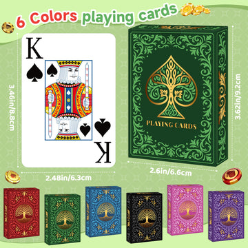 Playing Cards 6 Pack, 6 Decks of Cards, Playing Cards Bulk, Large Print Playing Card for Family Game