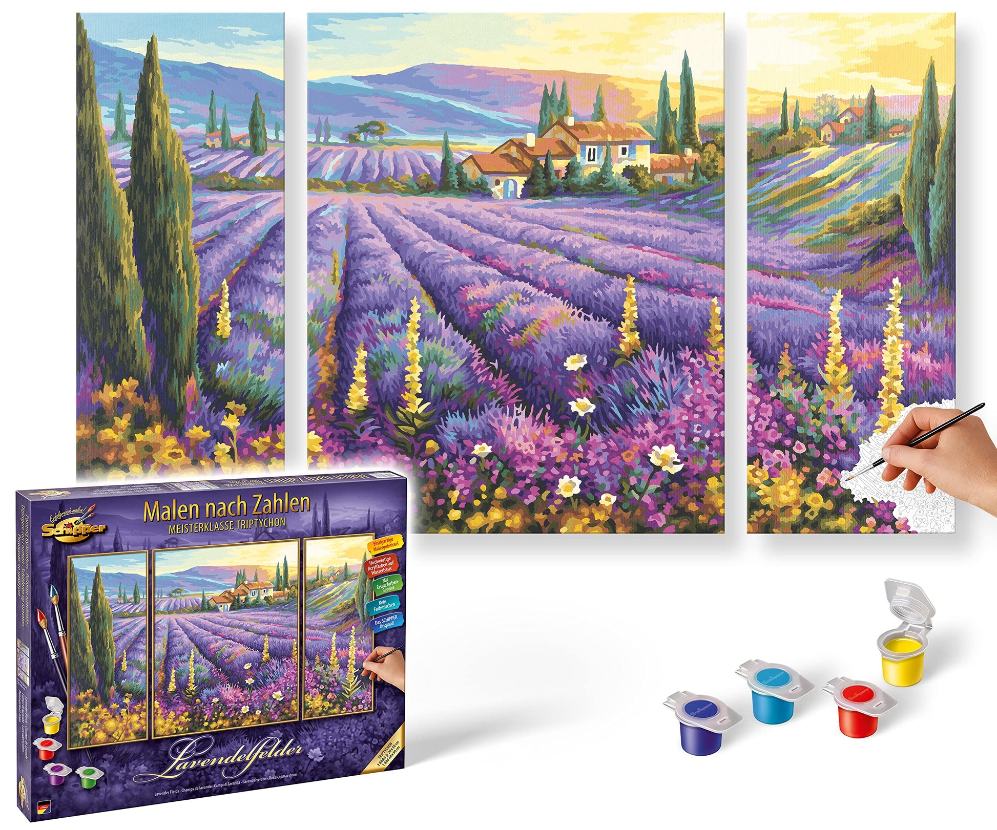 NORRIS Paint By#S: Lavender Fields (Tryptych) Paint by#