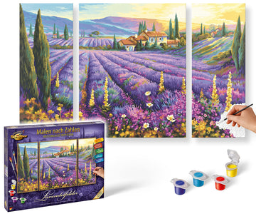 NORRIS Paint By#S: Lavender Fields (Tryptych) Paint by#