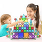 PicassoTiles 100PC Travel Nano Magnetic Tiles Construction Building Blocks Toy with Storage Case Educational STEM Learning Build Kit 3D Magnet Tile