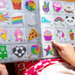 StickerBeans® Rhinestone Stickers Retro Sticker Pack, 2” x 2” Each Unique Sparkly Cut-to-Shape for Collecting, Trading, Decorating Laptops, Phone