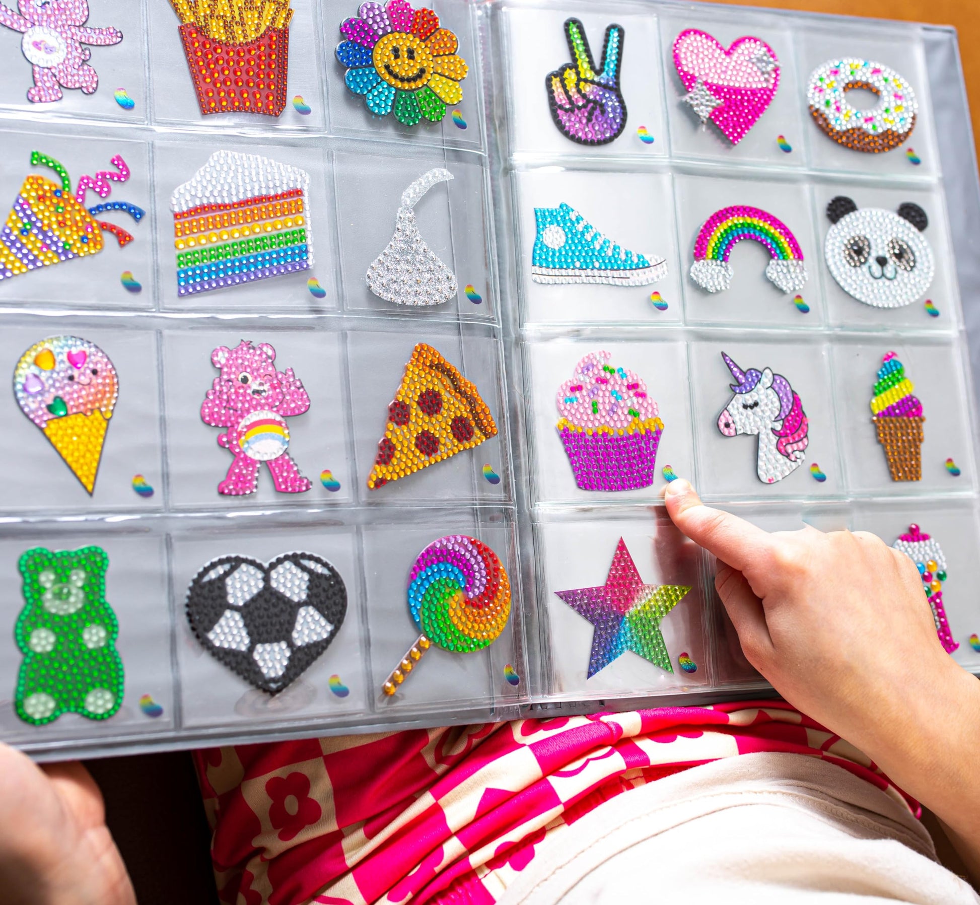 StickerBeans® Rhinestone Stickers - Care Bears Sticker Pack, 2” x 2” Each, Unique Sparkly Cut-to-Shape for Collecting, Trading, Decorating Laptops