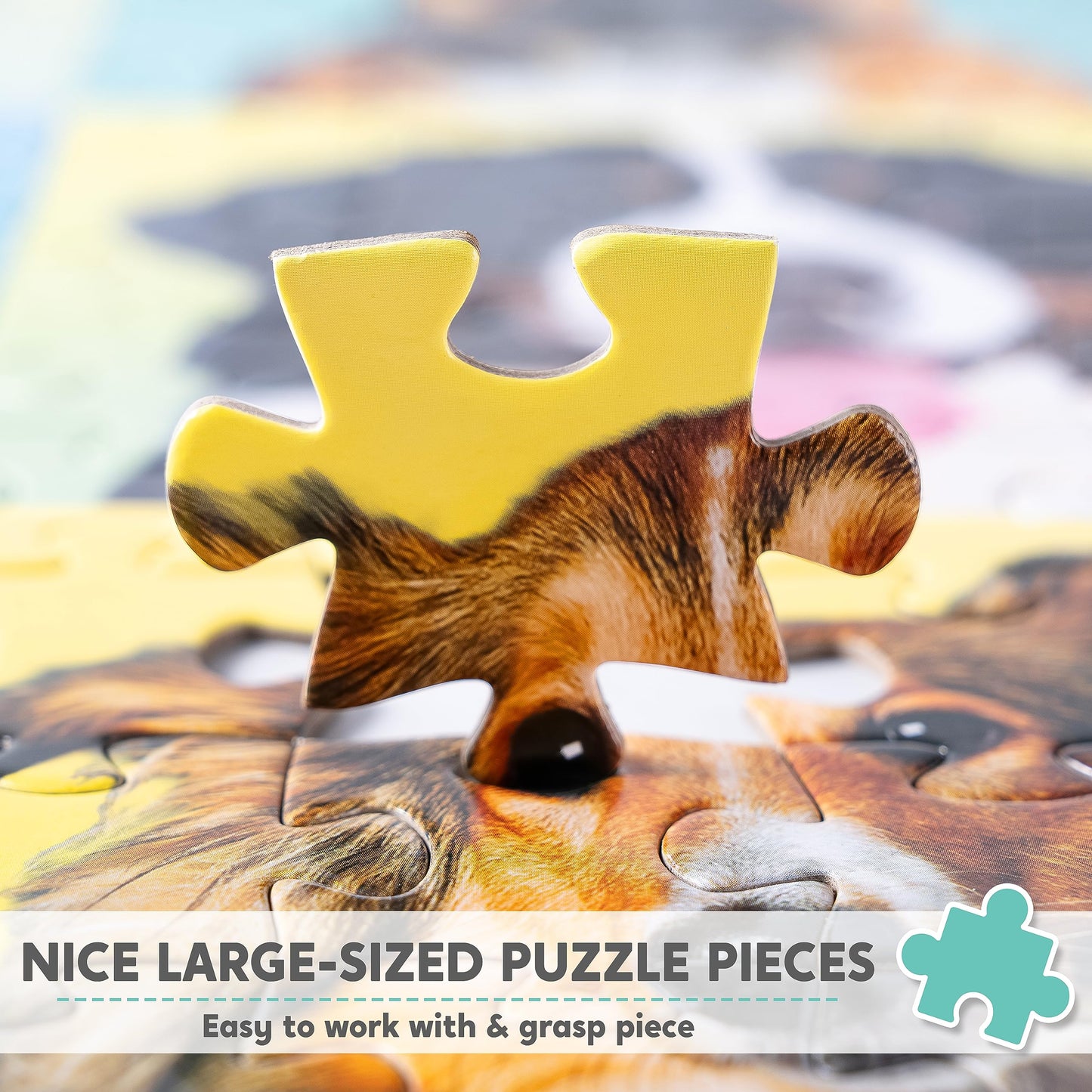 JOYIN 300 pcs Multicolor Dog Puzzles, Jigsaw Puzzle for Kids and Adults(27.6" x 19.7"), Puppy Theme Puzzles for Toddlers, Collection Gift Home Art