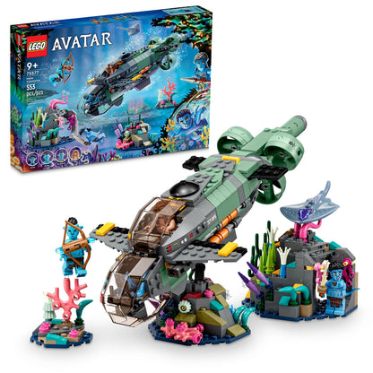 LEGO Avatar: The Way of Water Mako Submarine 75577 Buildable Toy Model, Underwater Ocean Set with Alien Fish and Stingray Figures, Movie Gift for Kids
