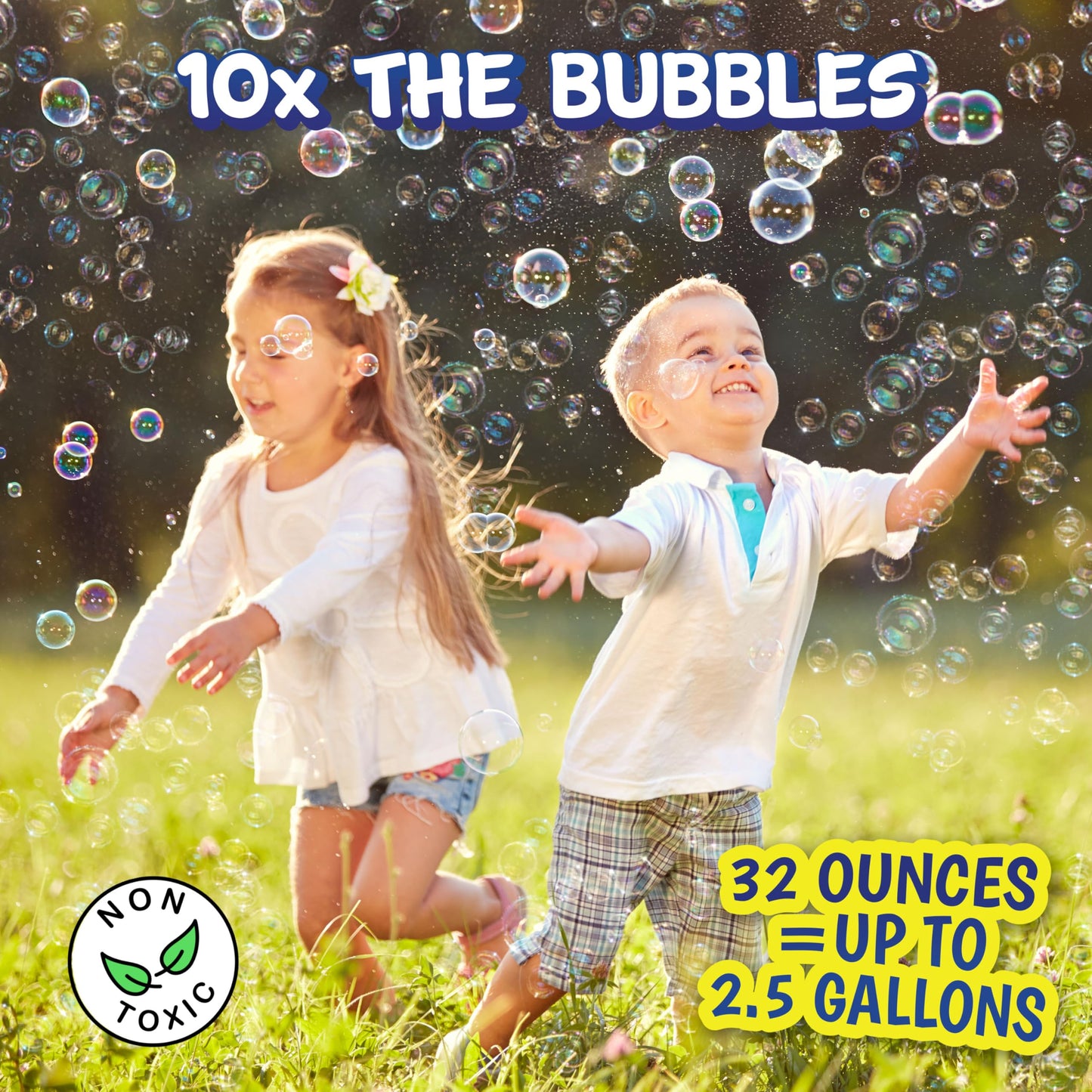 Maxx Bubbles 32 Oz Bubble Solution Concentrate - Non-Toxic, Dye Free