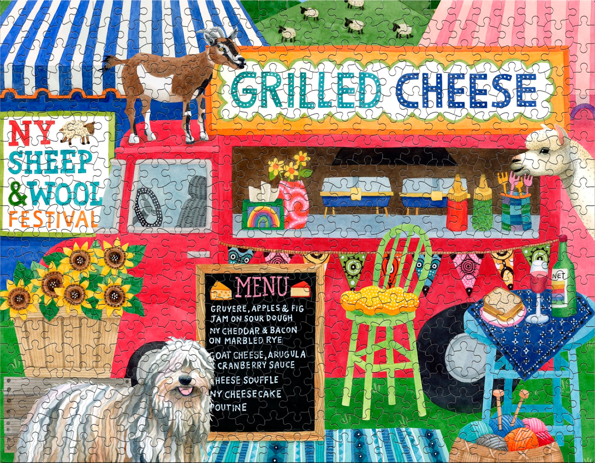 Ceaco - Food Trucks - 4 Pack 500 Piece Jigsaw Puzzles for Adults