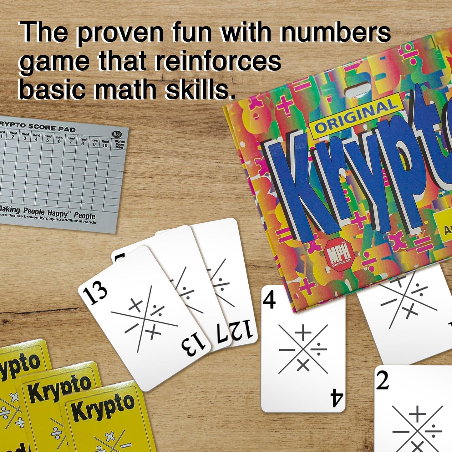 Krypto Original Arithmetic Game - Card Game of Multiplication Division, Addition, Subtraction