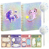 2 Pack Journal Kit for Girls, 192 Pages Kids Diary, Unicorn Pony Axolotl Spiral Notebook for 6-12 Year Old Girl, Art Crafts Scrapbook, Teen Tween Girl
