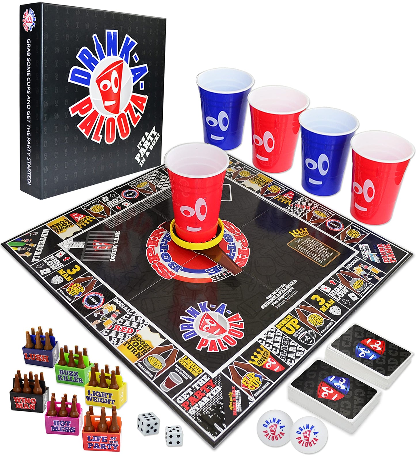 DRINK-A-PALOOZA: plastic Party Cups 16 oz hard plastic, 4 pack | Party Supplies for Adults