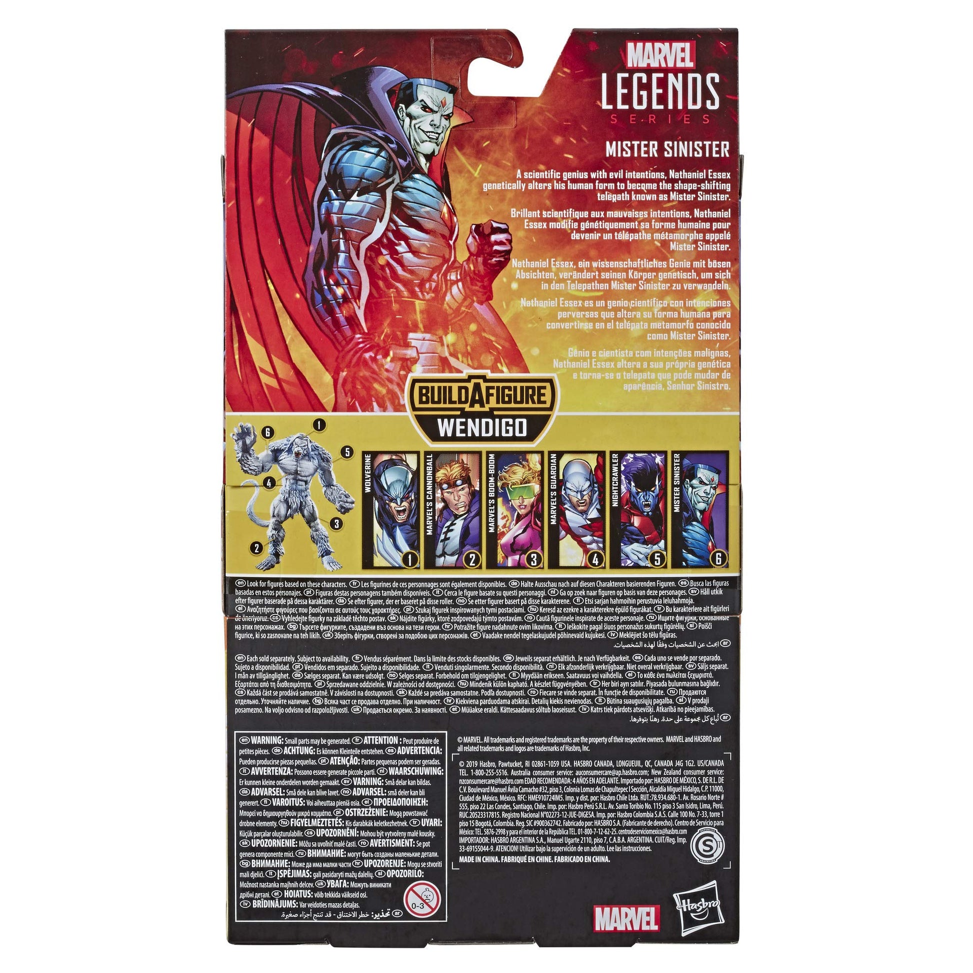 Marvel Classic Hasbro Marvel Legends Series 6" Collectible Action Figure Mister Sinister Toy (X-Men/X-Force Collection) - with Wendigo Build-A-Figure