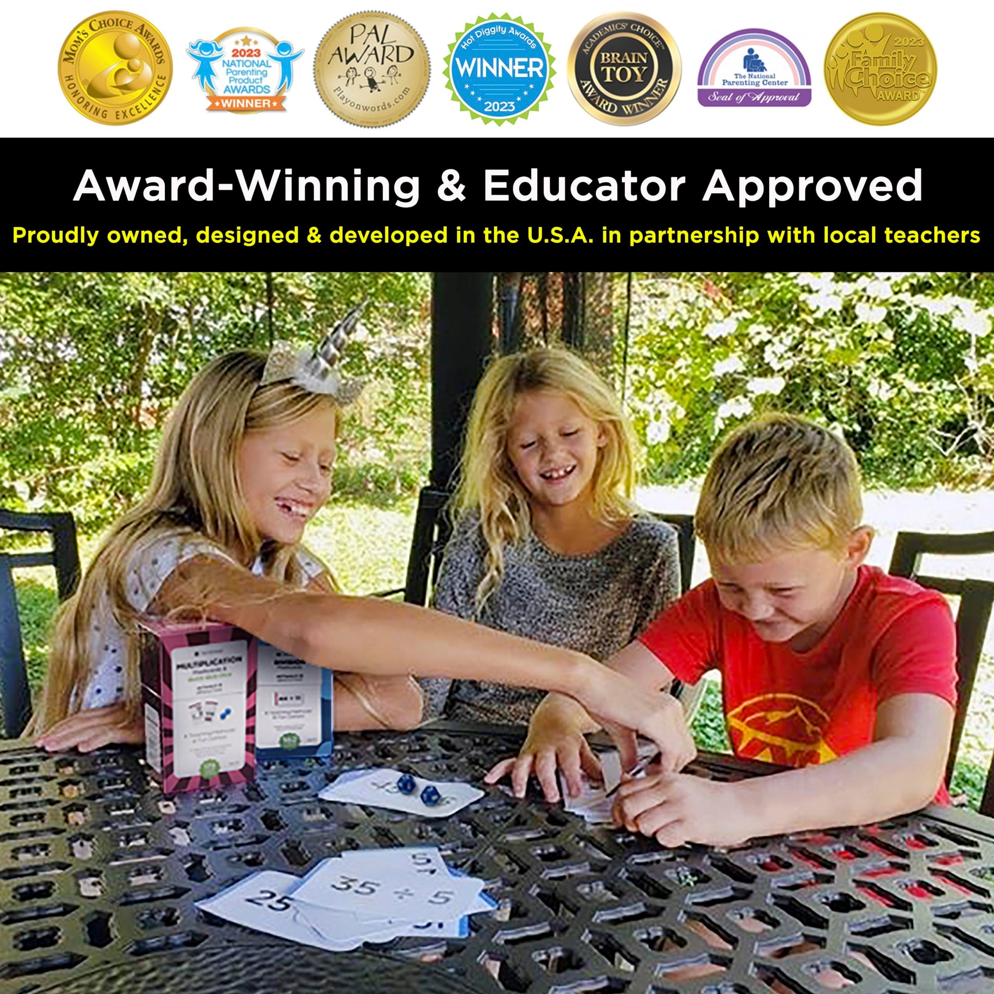 Think Tank Scholar 335 Multiplication & Division Flash Cards (Award Winning) 1 Fact Per Card with Visual Aids - All Facts 0-12 + Dice, Games & Charts