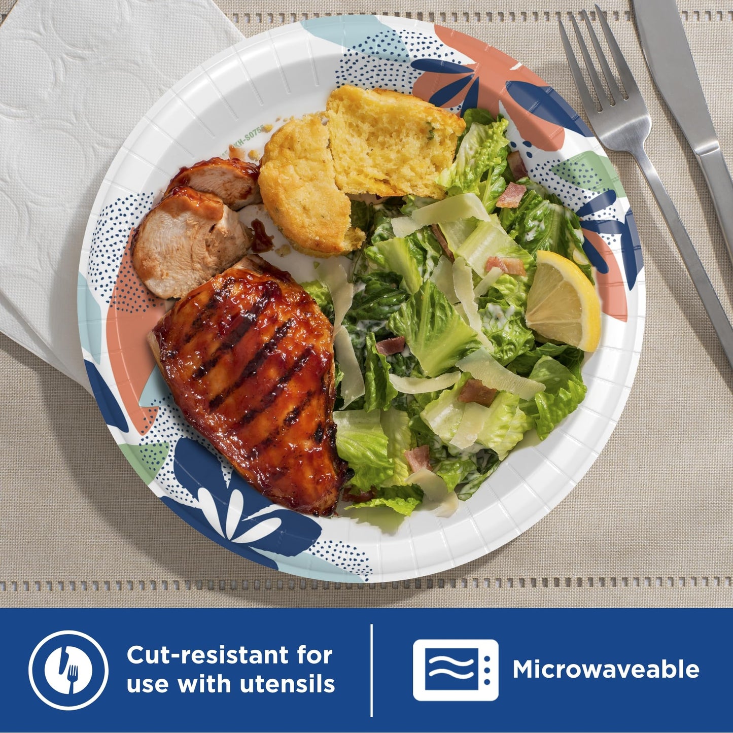 Dixie Large Paper Plates, 10 Inch, 150 Count, 2X Stronger*, Microwave-Safe, Soak-Proof, Cut Resistant, Disposable Plates For Everyday Breakfast