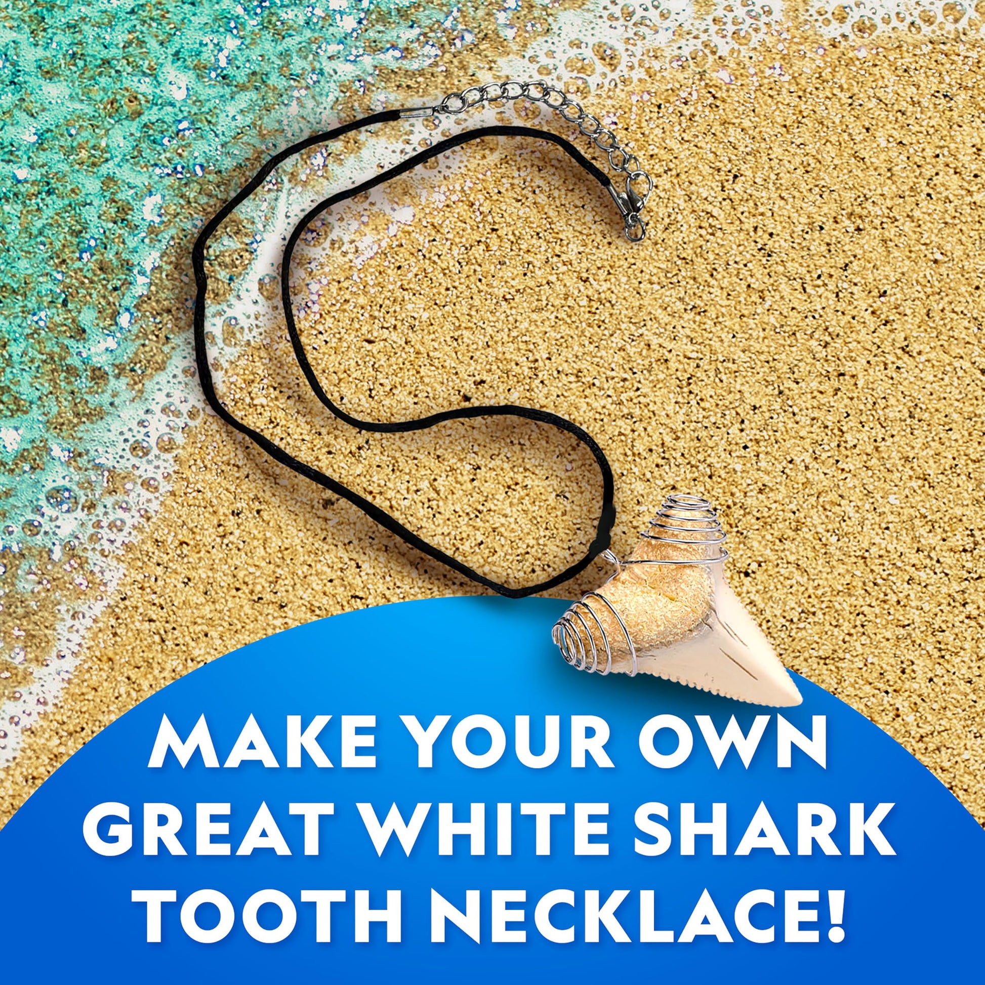 National Geographic Shark Tooth Fossil Dig Kit and Necklace for Kids