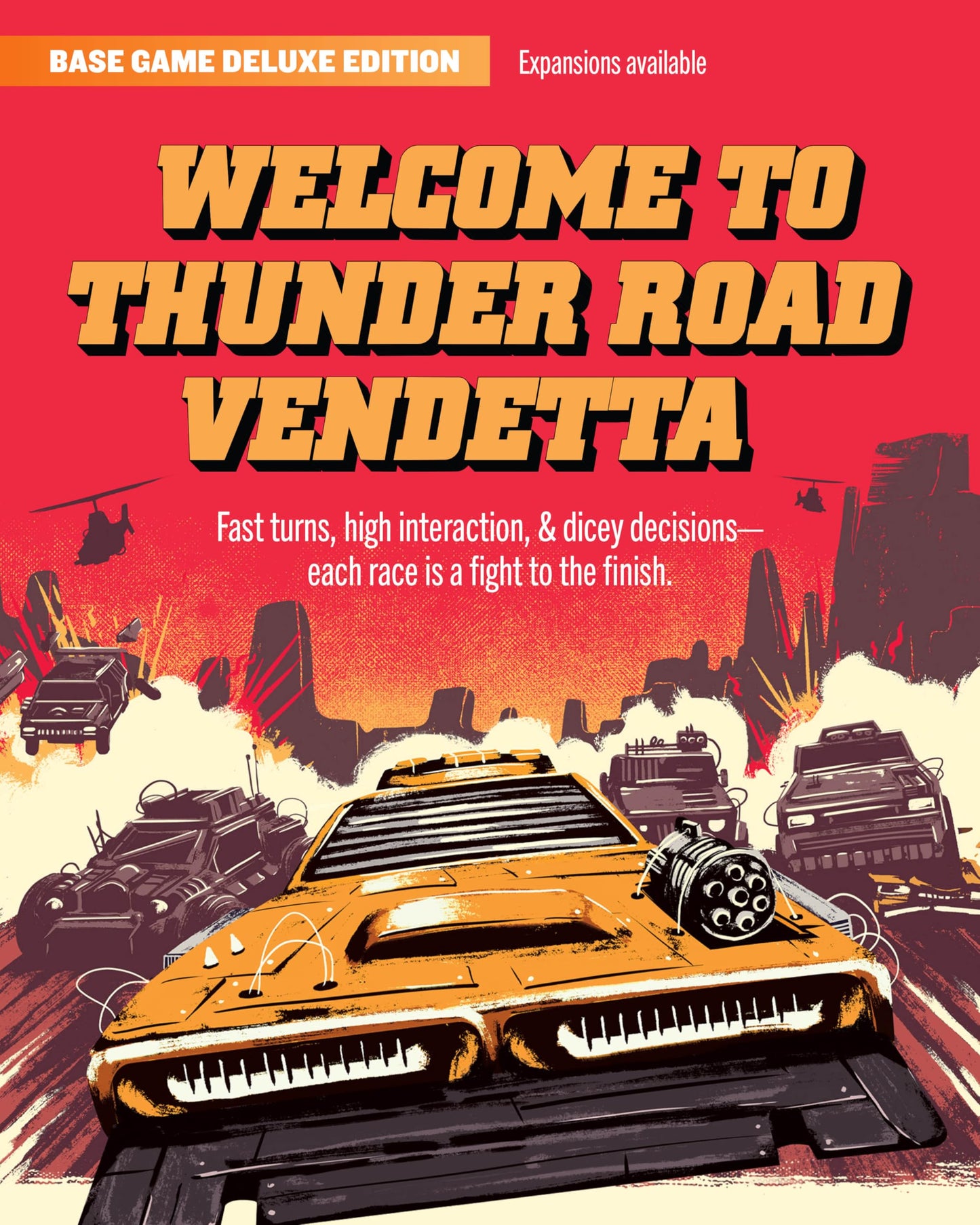 Restoration Games Thunder Road Vendetta - Racing and Strategy Board Game for Adults - Post-Apocalyptic Demolition Derby Racing Game - 2-4 Players