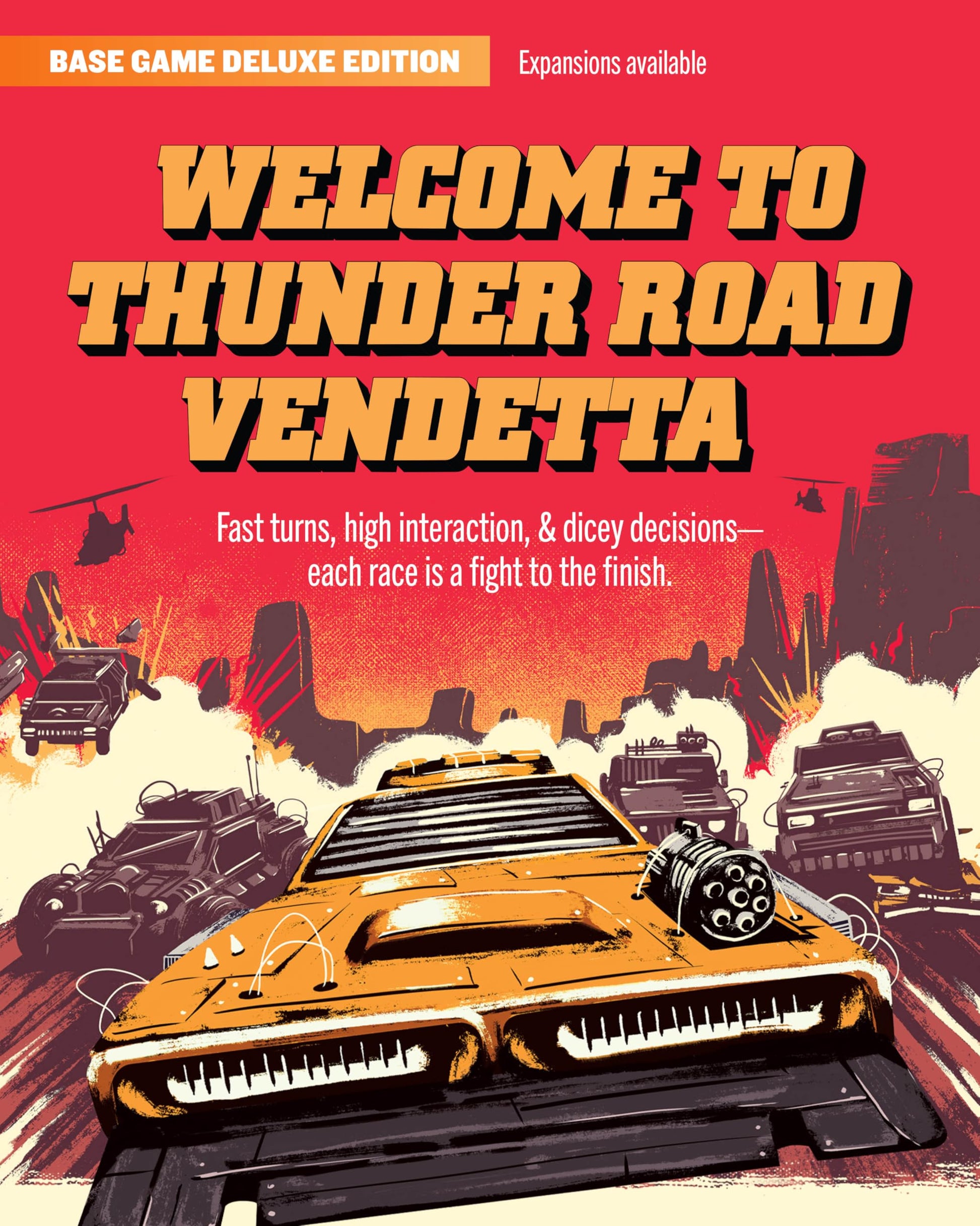Restoration Games Thunder Road Vendetta - Racing and Strategy Board Game for Adults - Post-Apocalyptic Demolition Derby Racing Game - 2-4 Players