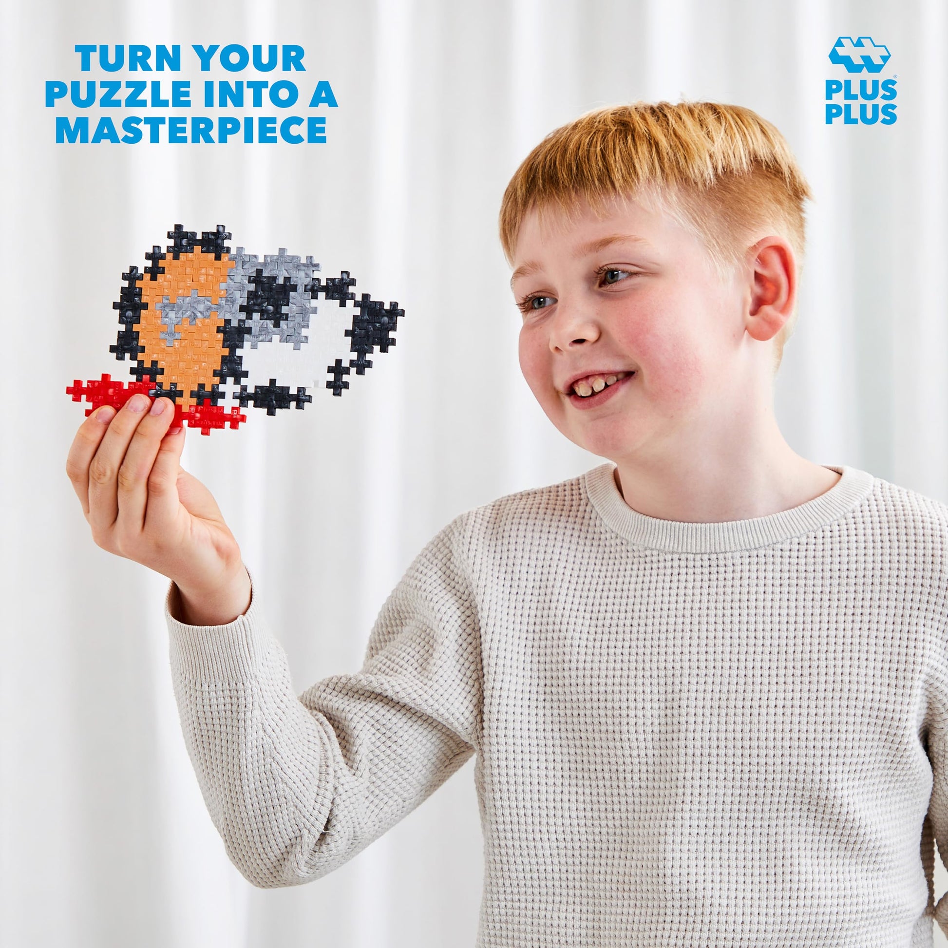 PLUS PLUS Puzzle By Number, Flying Ace - 100 Piece Mini Hashtag Blocks, Puzzles for Adults & Kids - Peanuts Merchandise