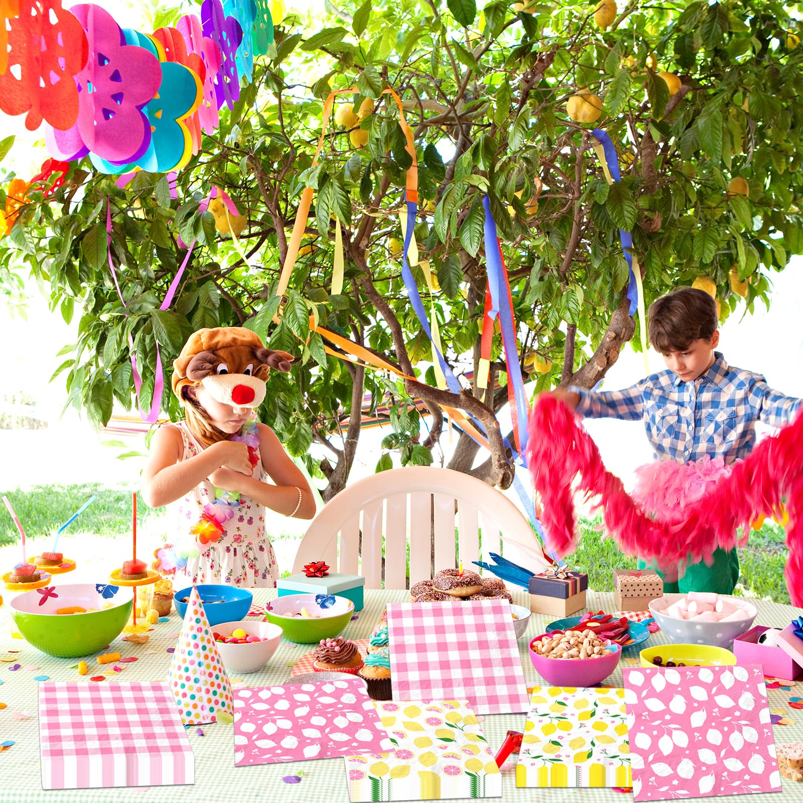 Pink Lemon Party Supplies,40Pcs Lemon Party Napkins Summer Fruit Party Decoration Pink Lemonade Theme Decoration for Lemon Baby Shower,Bridal Shower
