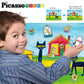 PicassoTiles Pete The Cat 80pc Magnetic Board Game Puzzle Playset Reusable Mix & Match Cartoon Toy with Storytelling, STEM Learning Activity Book