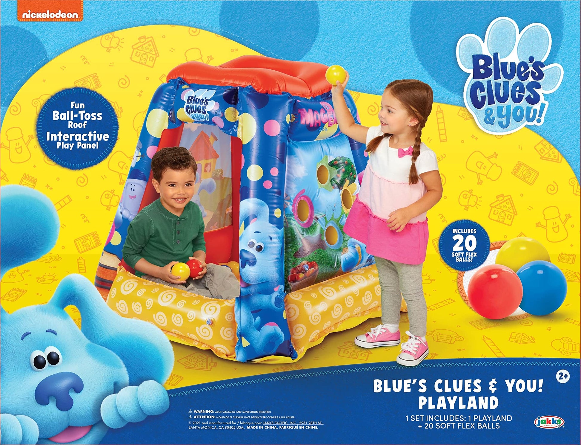 Blues Clues Blue's Clues & You! Ball Pit 20 Balls - Toddler Jungle Gym Playhouse Inflatable for Boys Girls Kids [Balls Included]
