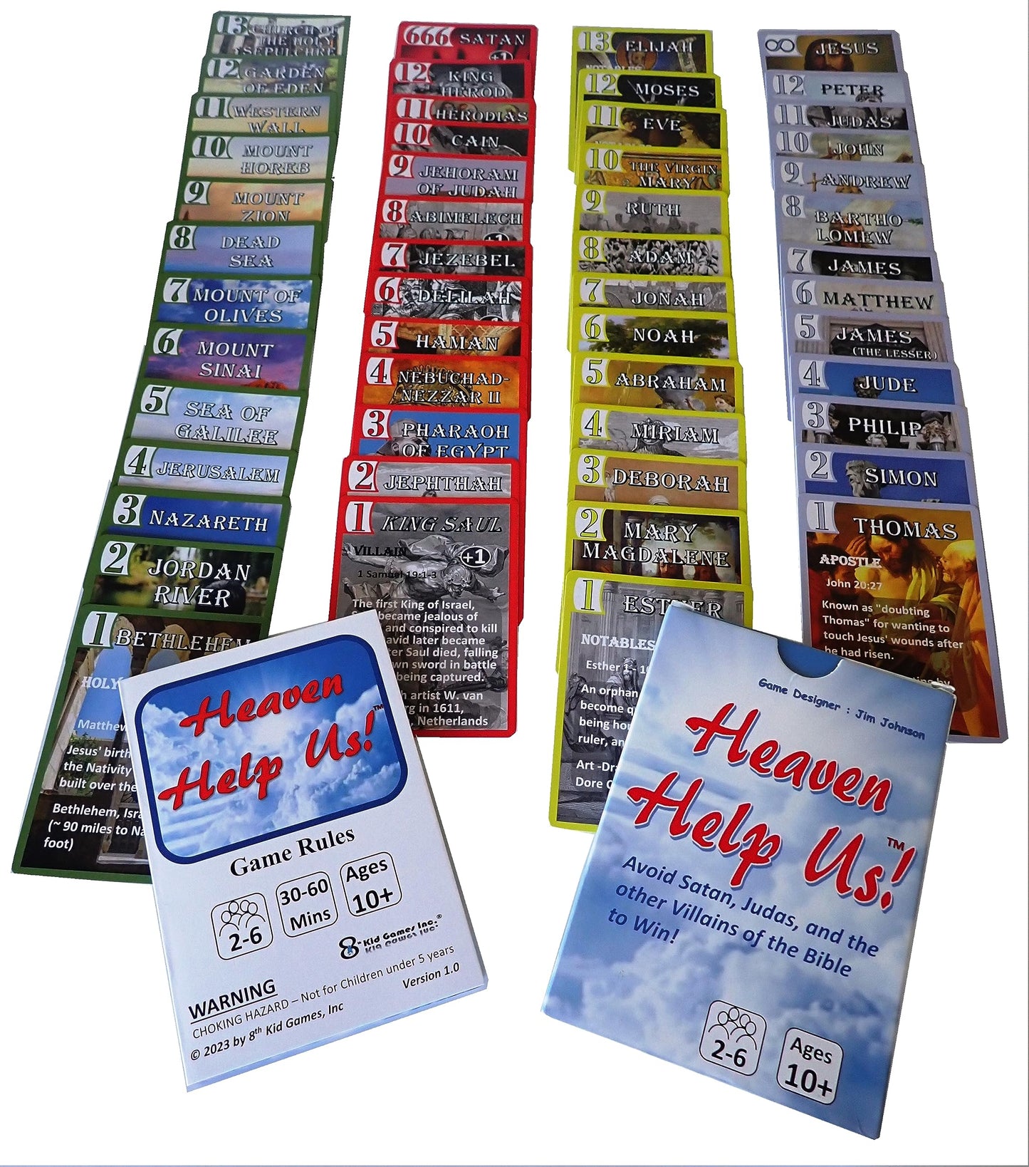8th Kid Games - Heaven Help Us! Family Game with Bible Theme - Fun, Competitive, and Educational. Ages 10+, Teens, Adults
