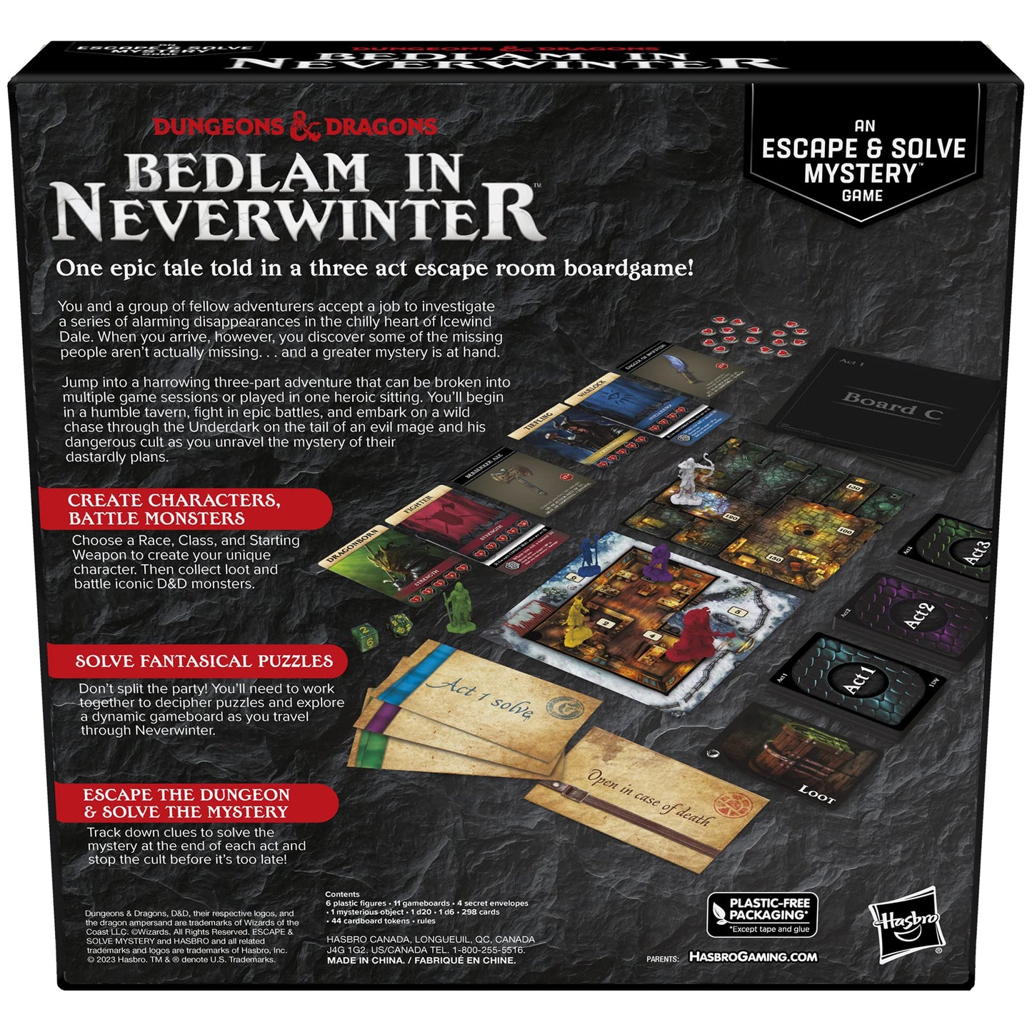 Hasbro Gaming Dungeons & Dragons: Bedlam in Neverwinter Board Game, Escape Room, Cooperative Strategy Games for Ages 12+, 2-6 Players, 3 Acts Approx