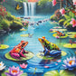Springbok Lily Pond Paradise 1000 Piece Jigsaw Puzzle for Adults - Frogs and Flowers - Unique Cut Pieces - Made in USA