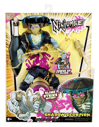 MGA Entertainment Ninjombie Action Figure - Shadow Scorpion, Boys Action Ninja Zombie Slime Monster Action Figure, Ages 6 +