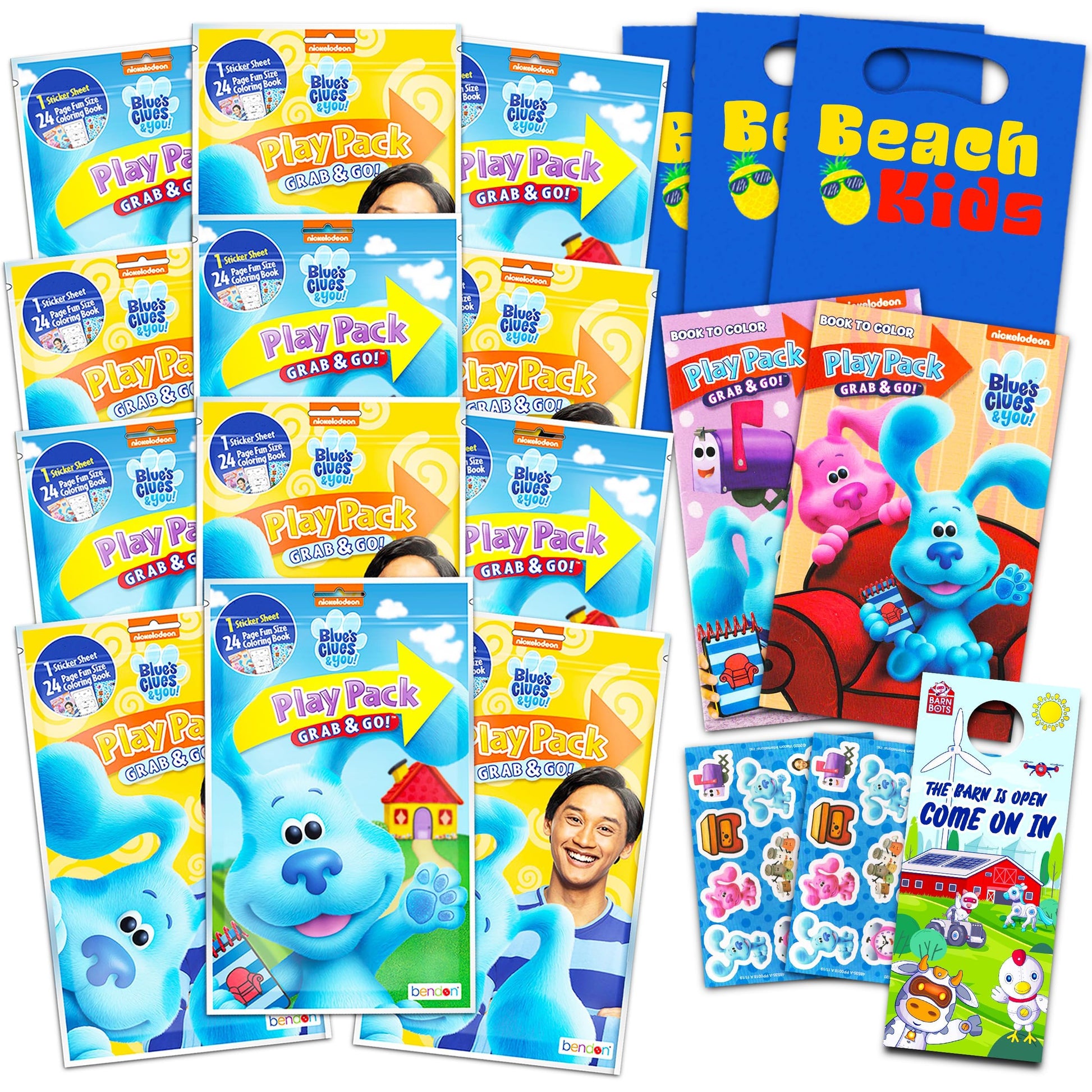 Blues Clues Party Favors Packs ~ Bundle Includes 12 Sets with Blue's Clues and You! Stickers, Coloring Books and More | Party Supplies