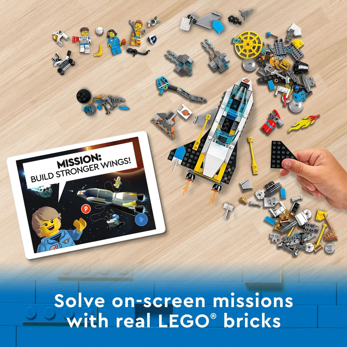 Lego City Mars Spacecraft Exploration Missions 60354 Interactive Digital Building Toy Set - with Astronaut Minifigures and Spaceship, Traverse