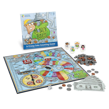 Learning Resources Money Bags Coin Value Game - Classroom Math Games, Financial Literacy for Kids, Play Coins for Kids, Counting Games, Money Board