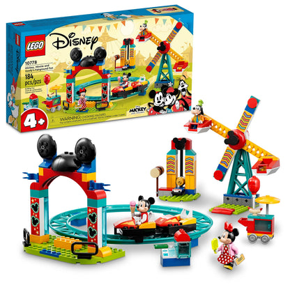 LEGO Disney Mickey and Friends - Mickey, Minnie and Goofy’s Fairground Fun 10778 Building Toy Set for Preschool Kids, Girls, and Boys Ages 4+ (184