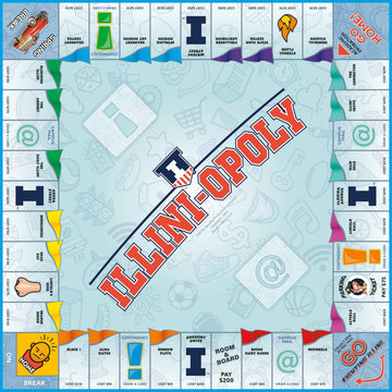 Late for the Sky University of Illinois Illini Board Game - Campus Property Trading Opoly-Style Family Game for 2-6 Players, Alumni, Students and Fans
