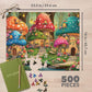 Springbok Magical Shroom Villa 500 Piece Jigsaw Puzzle for Adults - Whimsical Mushroom Cottage Fantasy Scene - Poster Now Included - Cozy Fairytale