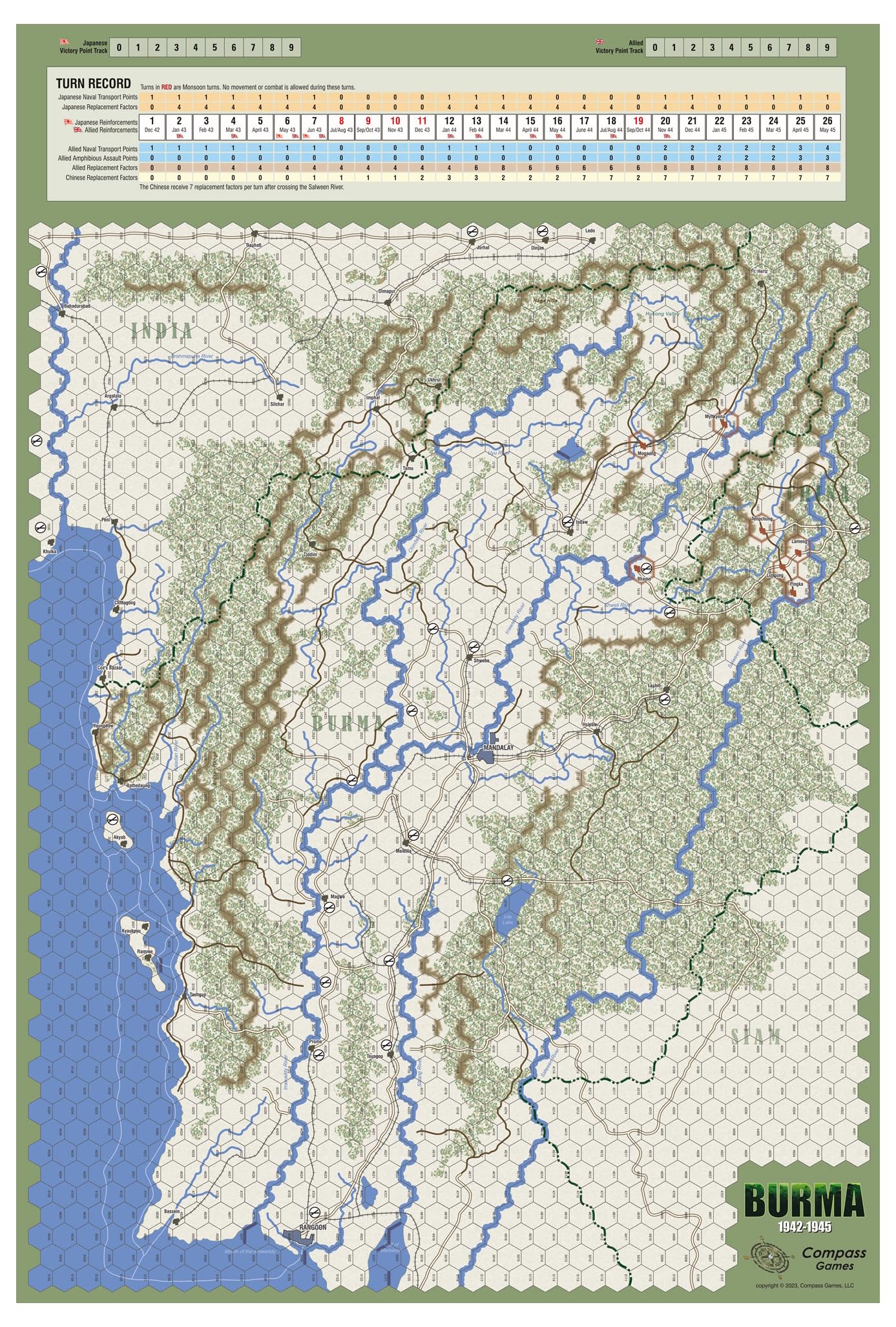 Compass Games Burma 1942-45 Board Game for Adults 18+