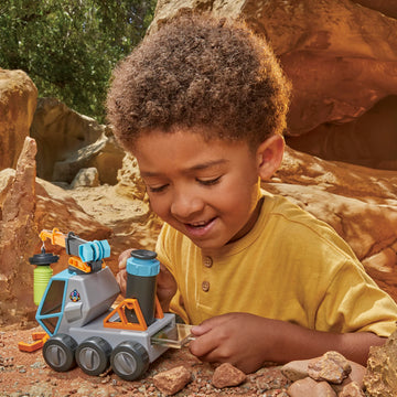 Big Adventures Moon Microscope Space Rover STEM Toy Vehicle with Microscope, Magnetic Crane, Extending Grabber for Girls, Boys, Kids Ages 3+
