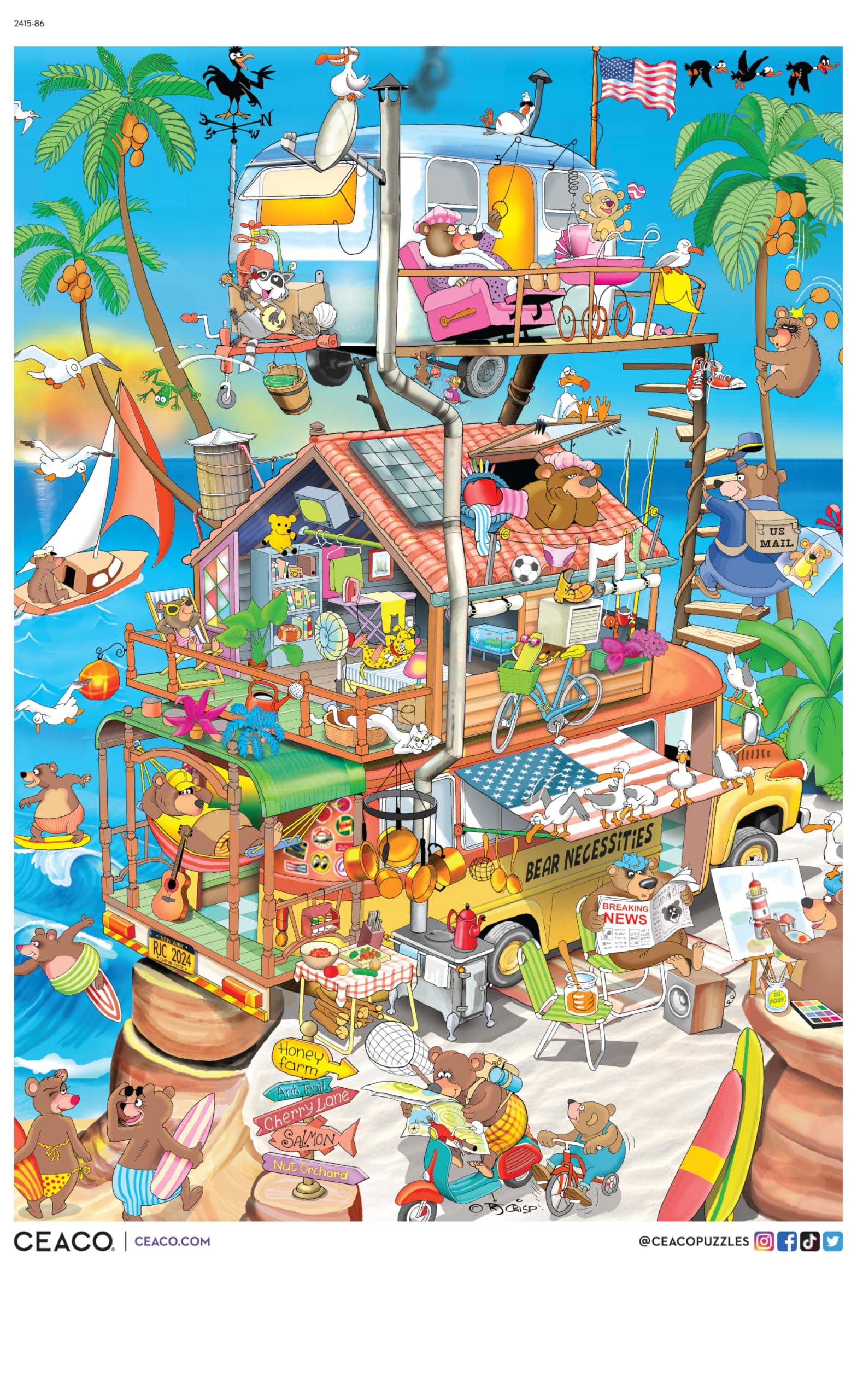 Ceaco - Bearly a Vacation - 500 Piece Jigsaw Puzzle for Adults