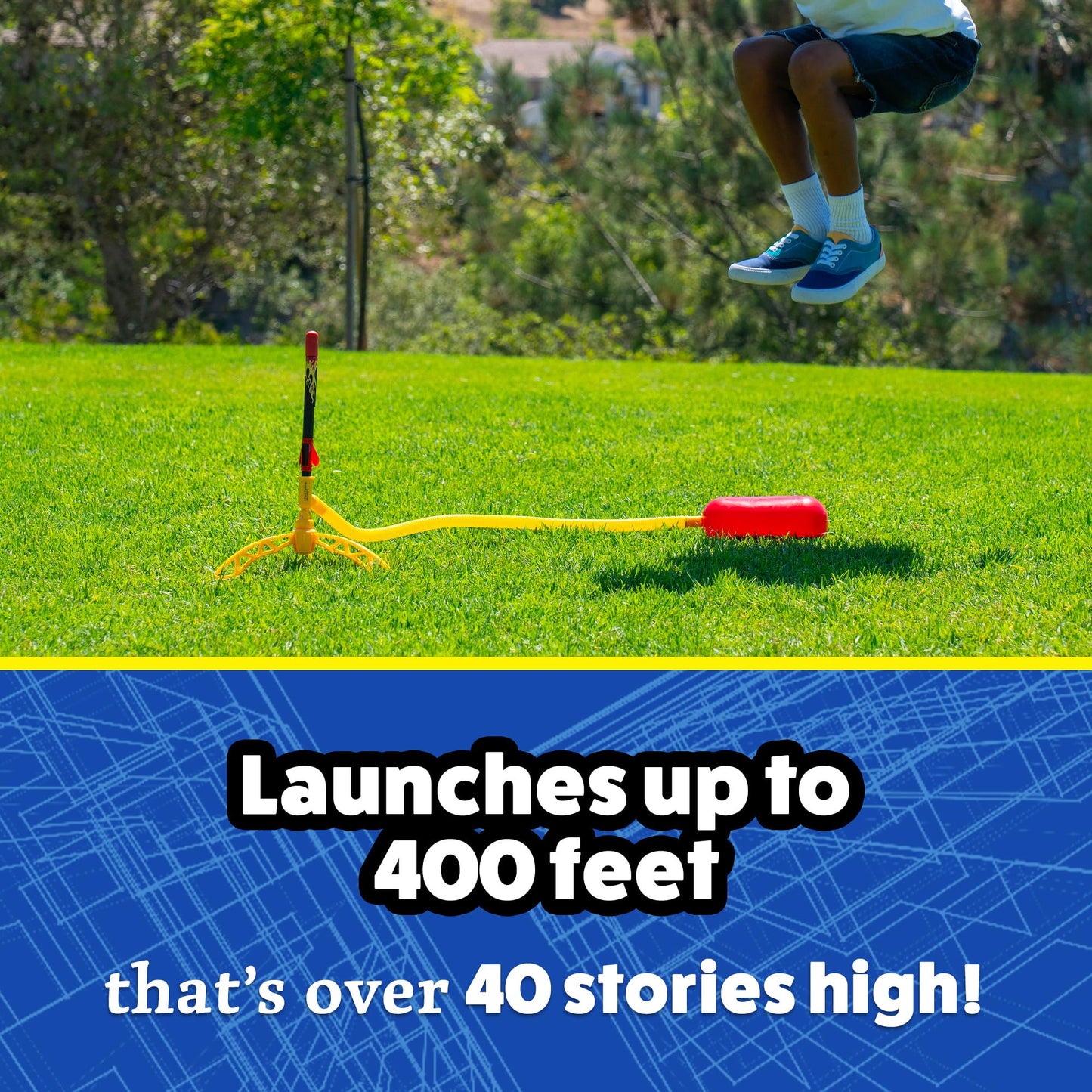 Stomp Rocket X-Treme, Highest Performing Launcher for Kids, 6 Rockets