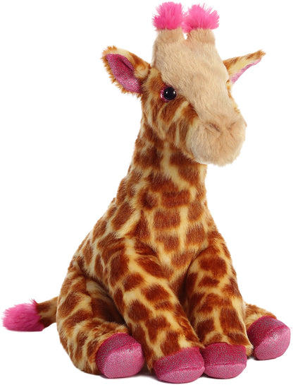 Aurora® Huggable Destination Nation™ Giraffe Stuffed Animal - Global Exploration - Learning Fun - Pink 12 Inches