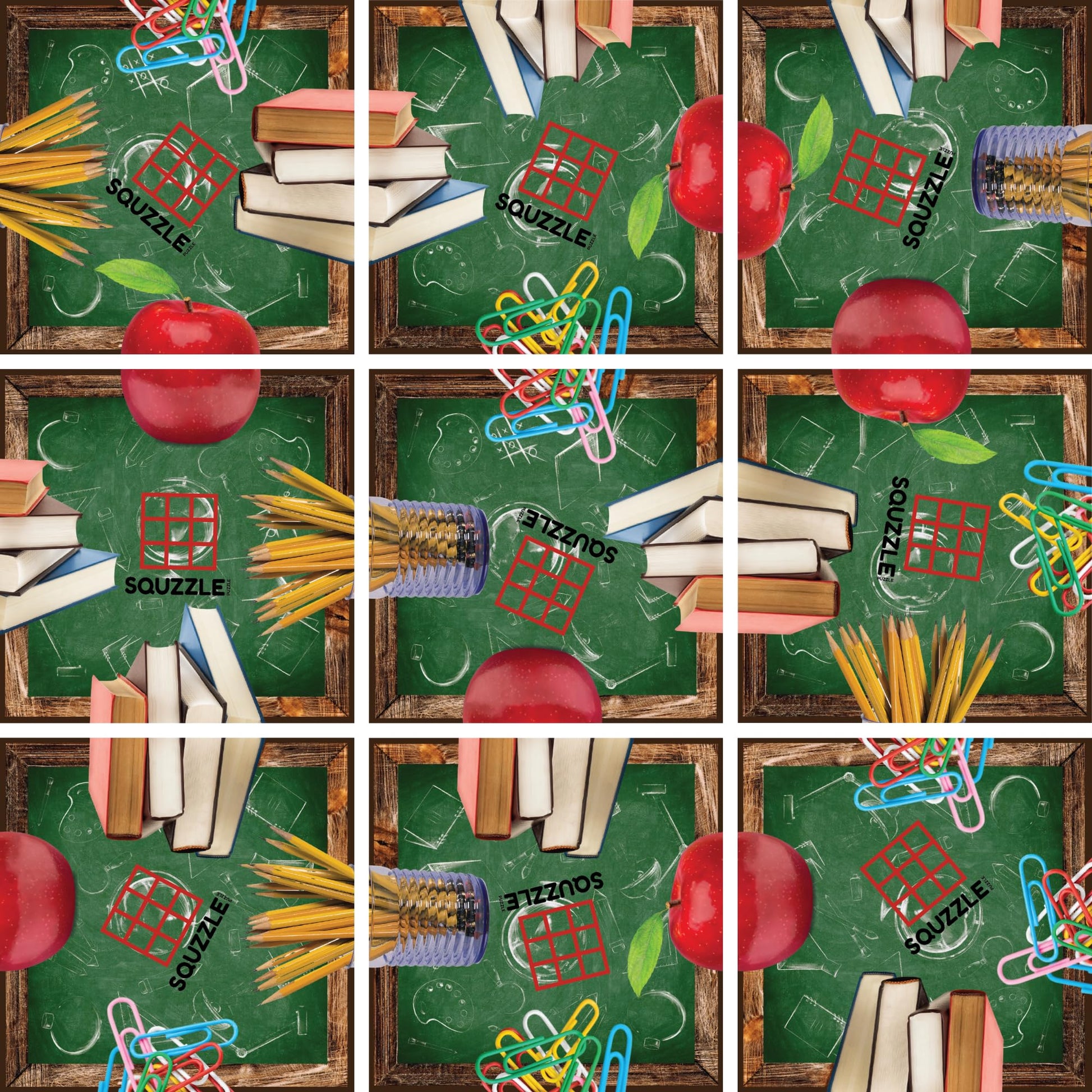 Squzzle Puzzle Brain Teaser | Screen-Free Mind Game | Great for Classrooms & Travel, Collect All Designs (School (Travel Pouch))