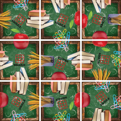 Squzzle Puzzle Brain Teaser | Screen-Free Mind Game | Great for Classrooms & Travel, Collect All Designs (School (Travel Pouch))