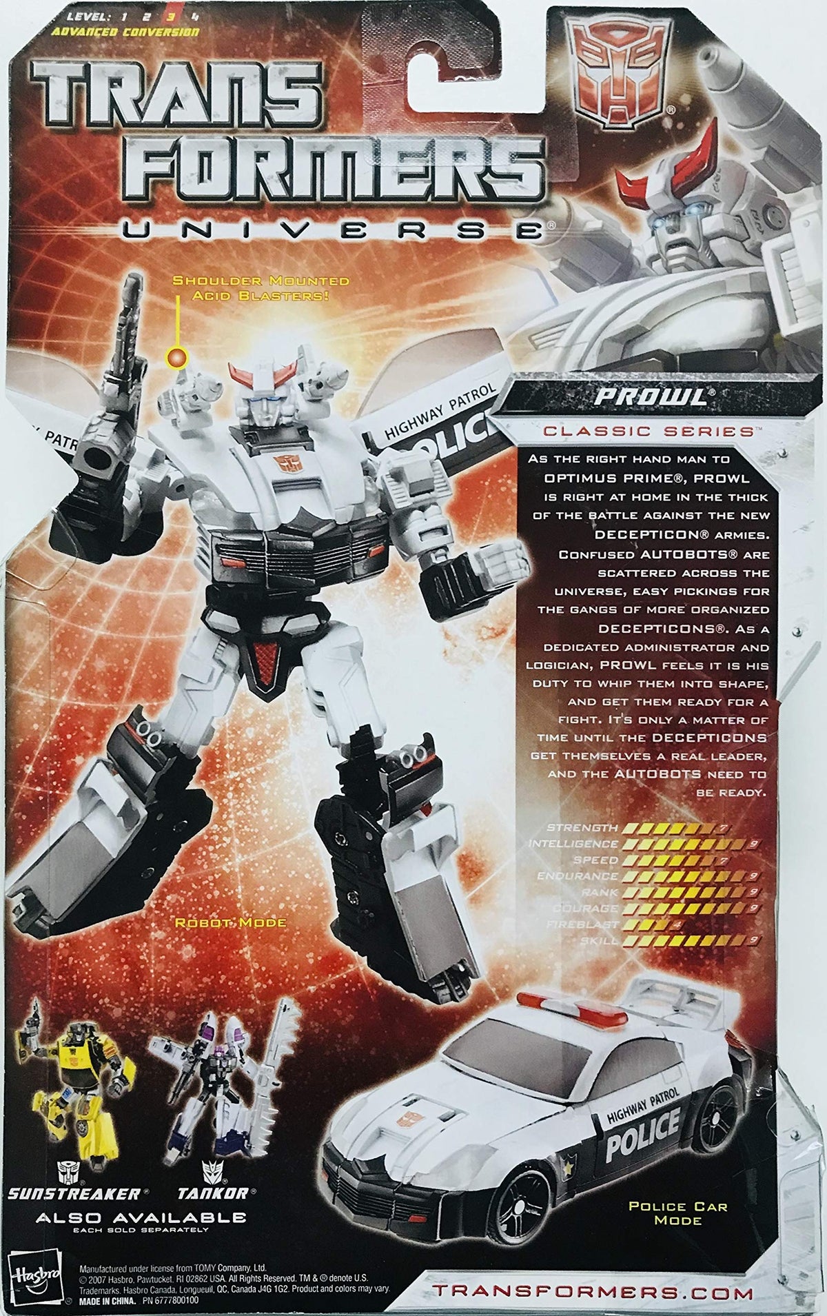 Transformers Universe Deluxe Class Classic Series Action Figure - Autobot Prowl with Acid Blasters