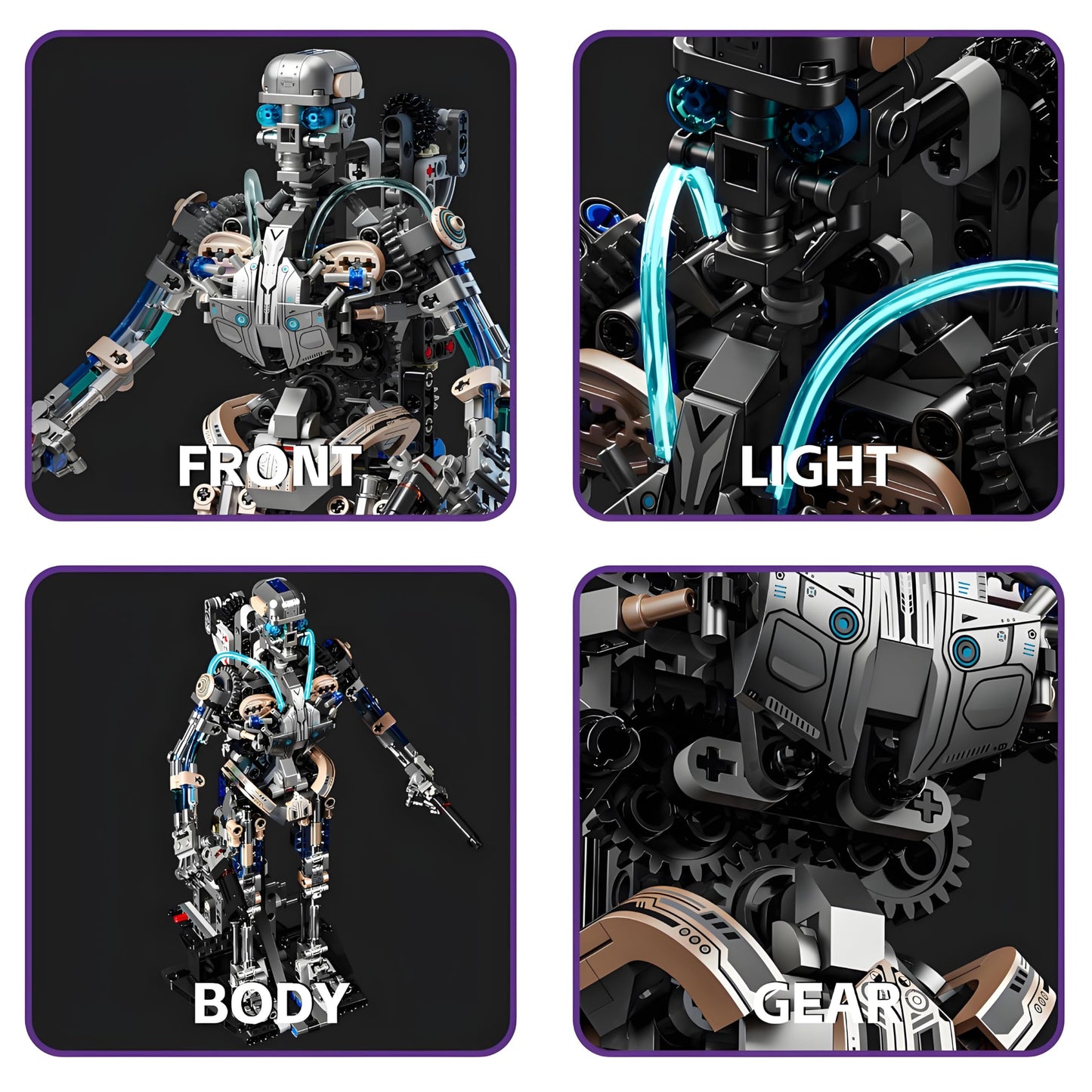 CSNRHG Mechanical Skeleton Robot Building Block Toy 692+Pieces Twistable Body and Poseable Design Creative STEM Toy for Kids and Adults