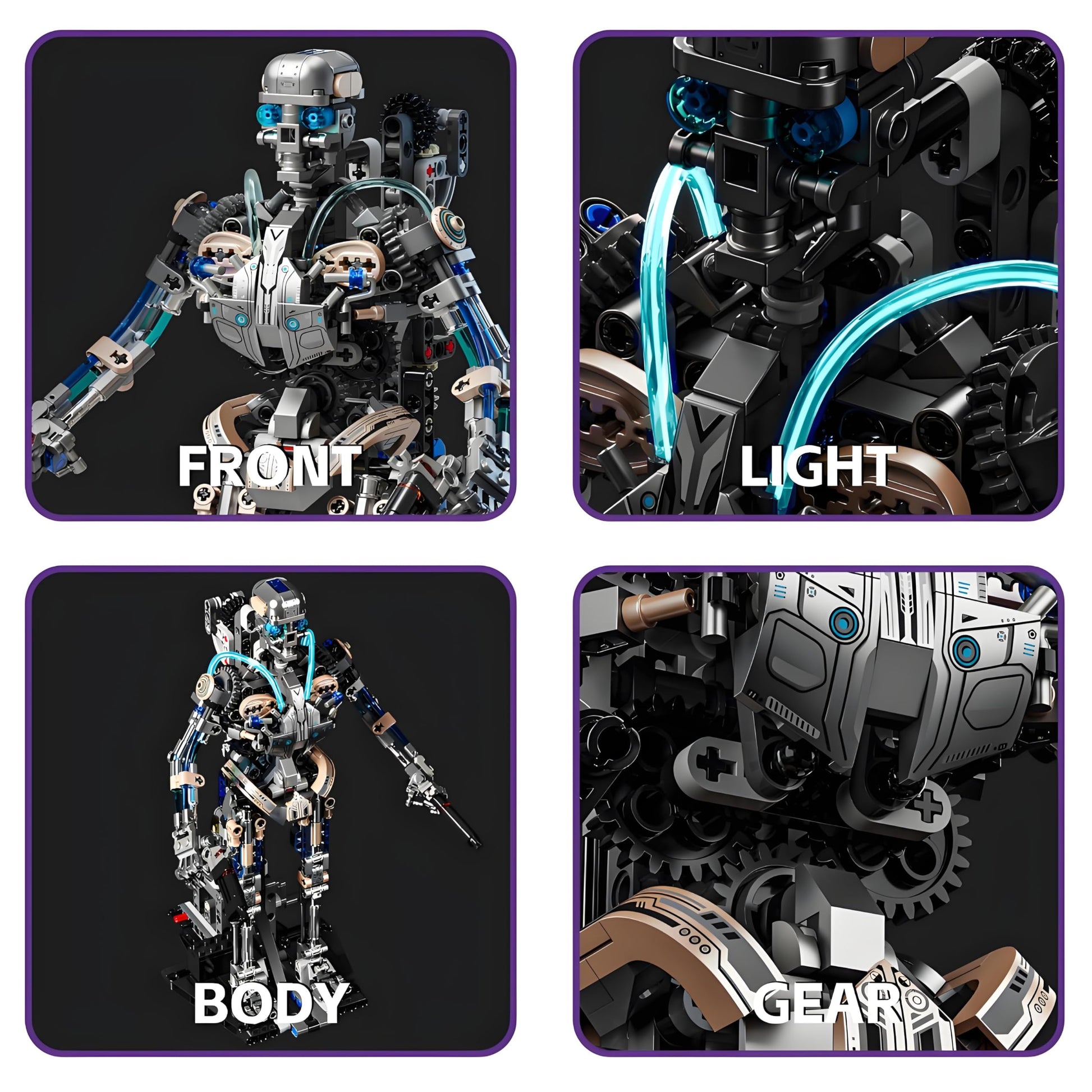 CSNRHG Mechanical Skeleton Robot Building Block Toy 692+Pieces Twistable Body and Poseable Design Creative STEM Toy for Kids and Adults