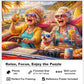 Teemosreal Puzzles for Adults 1000 Pieces, Funny Grandma Beach Art