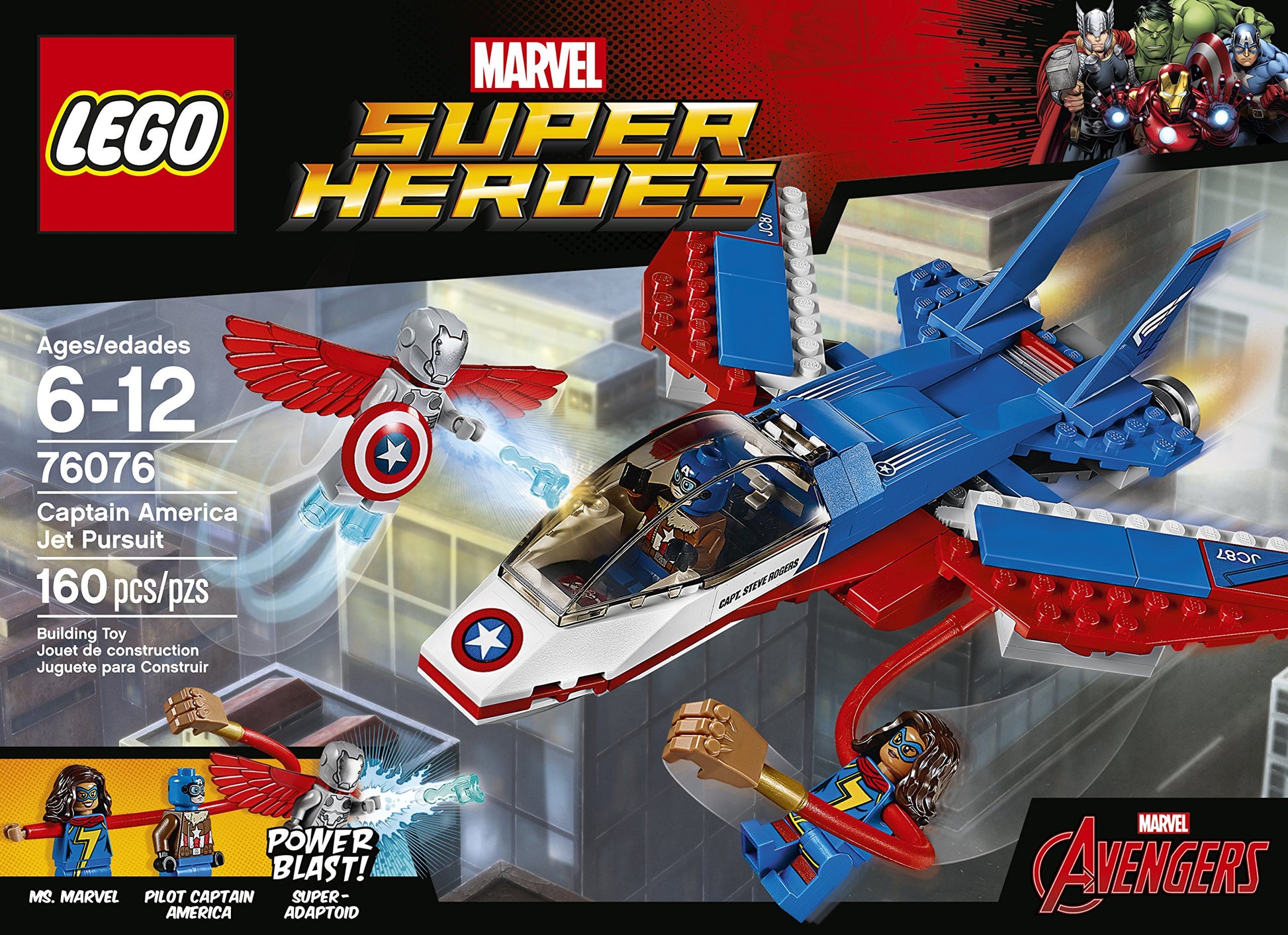 LEGO Super Heroes Captain America Jet Pursuit 76076 Building Kit (160 Pieces)