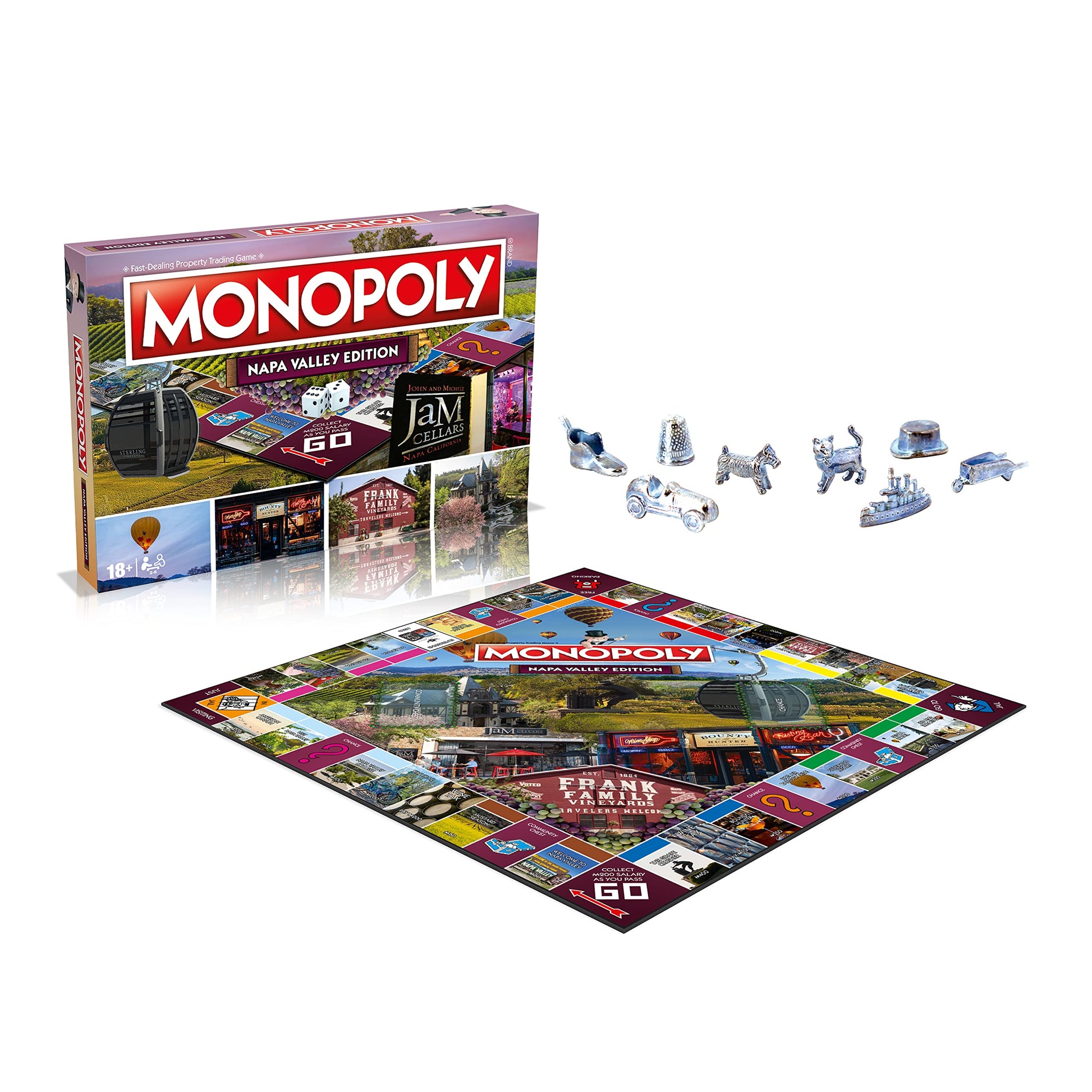 Monopoly Board Game Napa Valley Edition: 2-6 Players Family Board Games for Kids and Adults, Board Games for Kids 8 and up, for Kids and Adults, Ideal