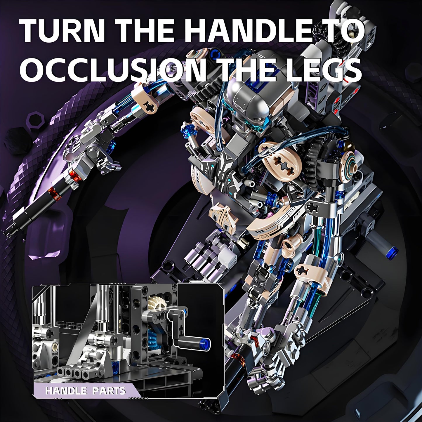 CSNRHG Mechanical Skeleton Robot Building Block Toy 692+Pieces Twistable Body and Poseable Design Creative STEM Toy for Kids and Adults