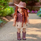 Cowgirl - 4 Piece 18 inch Doll Outfit - Cowgirl Hat, Skirt, Top and Cowgirl Boots - (Doll Not Included)