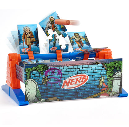 Nerf Zombie Spin Strike Electronic Target Game - Rotating Dart Blaster Game with Split-Apart Targets, 3 Modes & Multiplayer Play